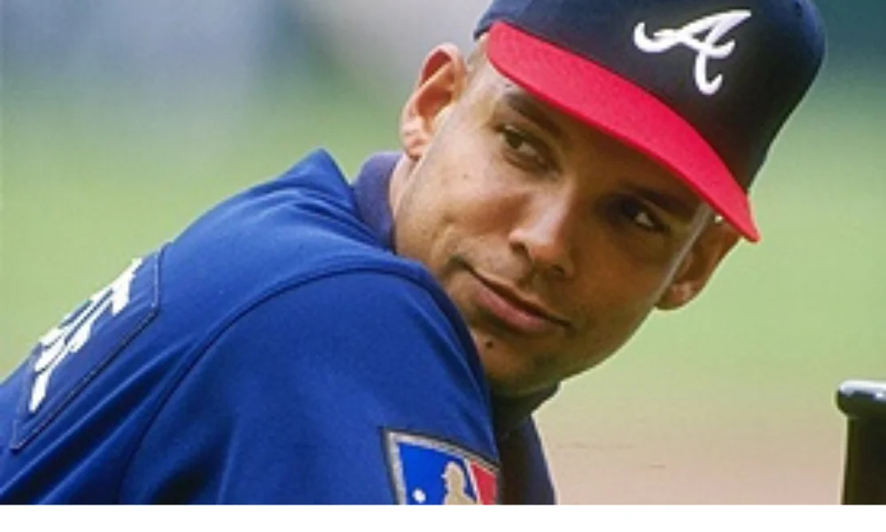 Baseball player in a blue jersey
