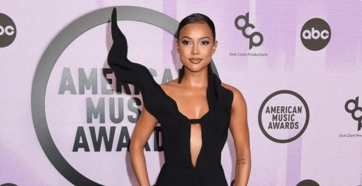 Woman in a striking black dress