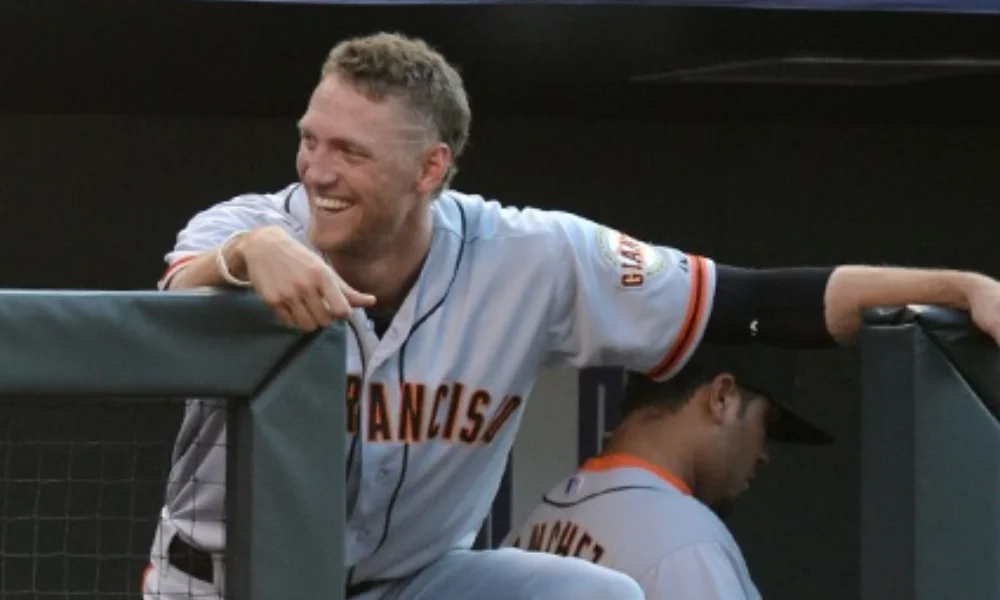 Baseball player in a San Francisco Giants uniform-hunter pence net worth
