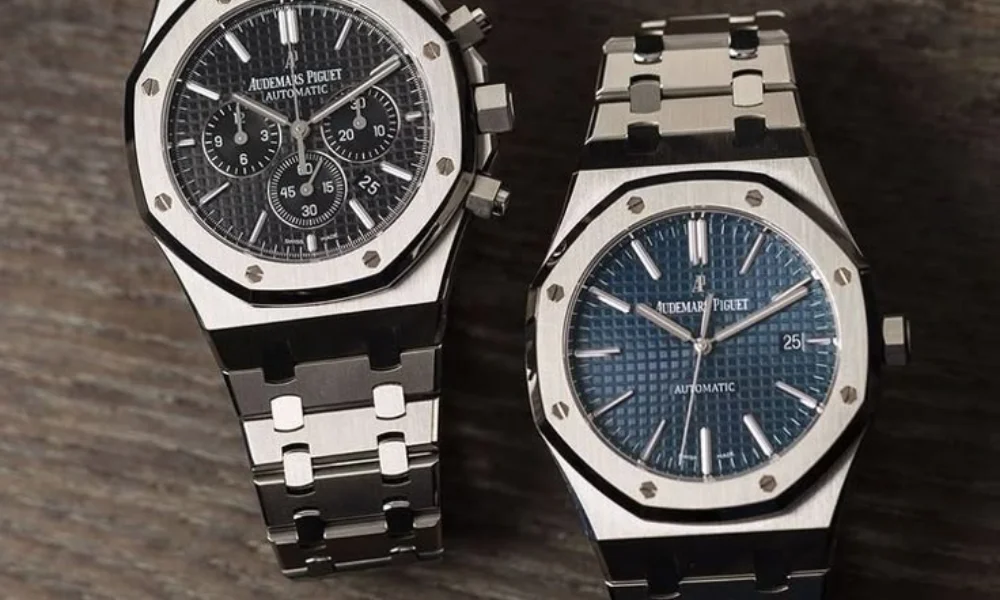 Two luxury stainless steel watches