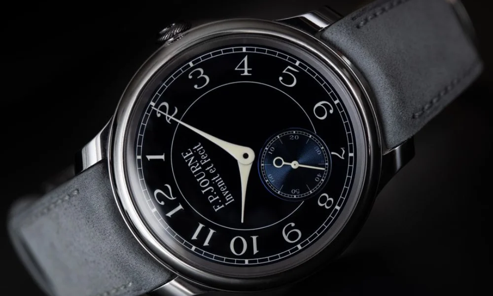 Elegant wristwatch with a black dial