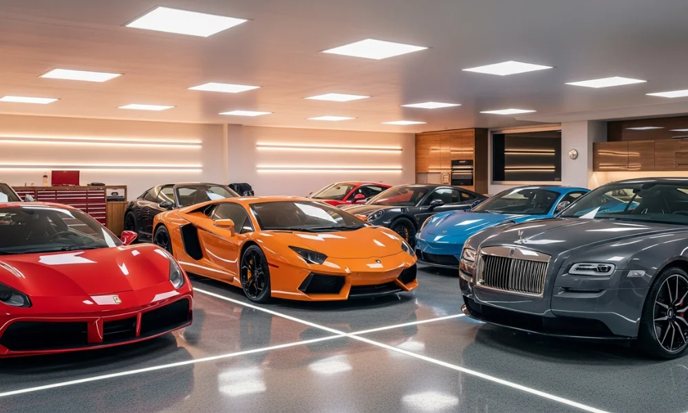 luxurious garage showcases sleek