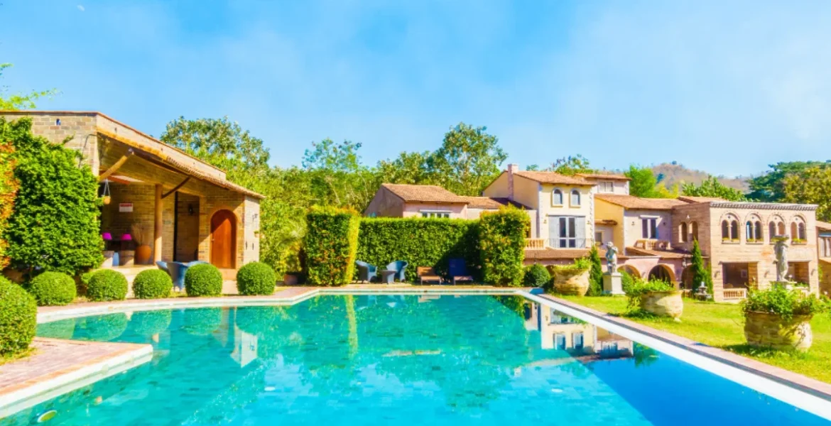 Luxurious estate with a serene pool