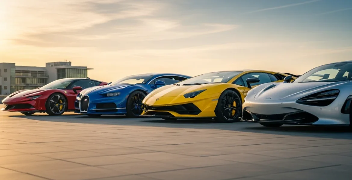 Collection of rare luxury supercars lineup